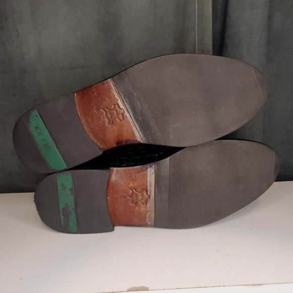 Meltonian Black Leather Dress Shoes Woven US Men's 10 Right Shoe Wide, Left M - Picture 7 of 8